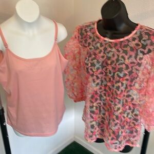 Medium Pink Blouse With Tank Top